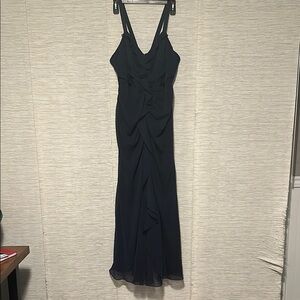 White by Vera Wang Navy Ruched Bridesmaid Gown